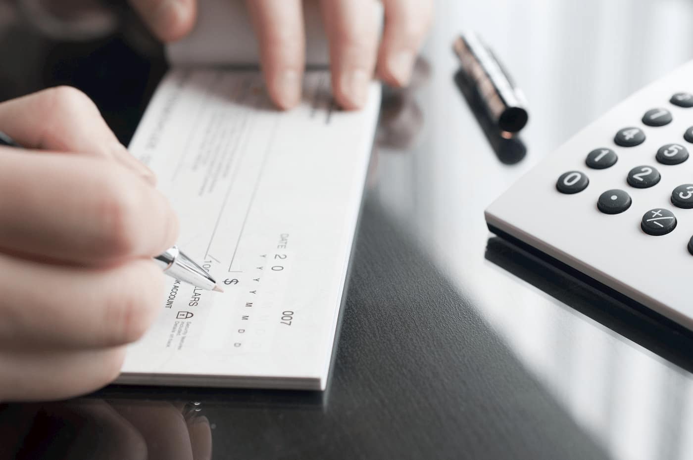 writing a check