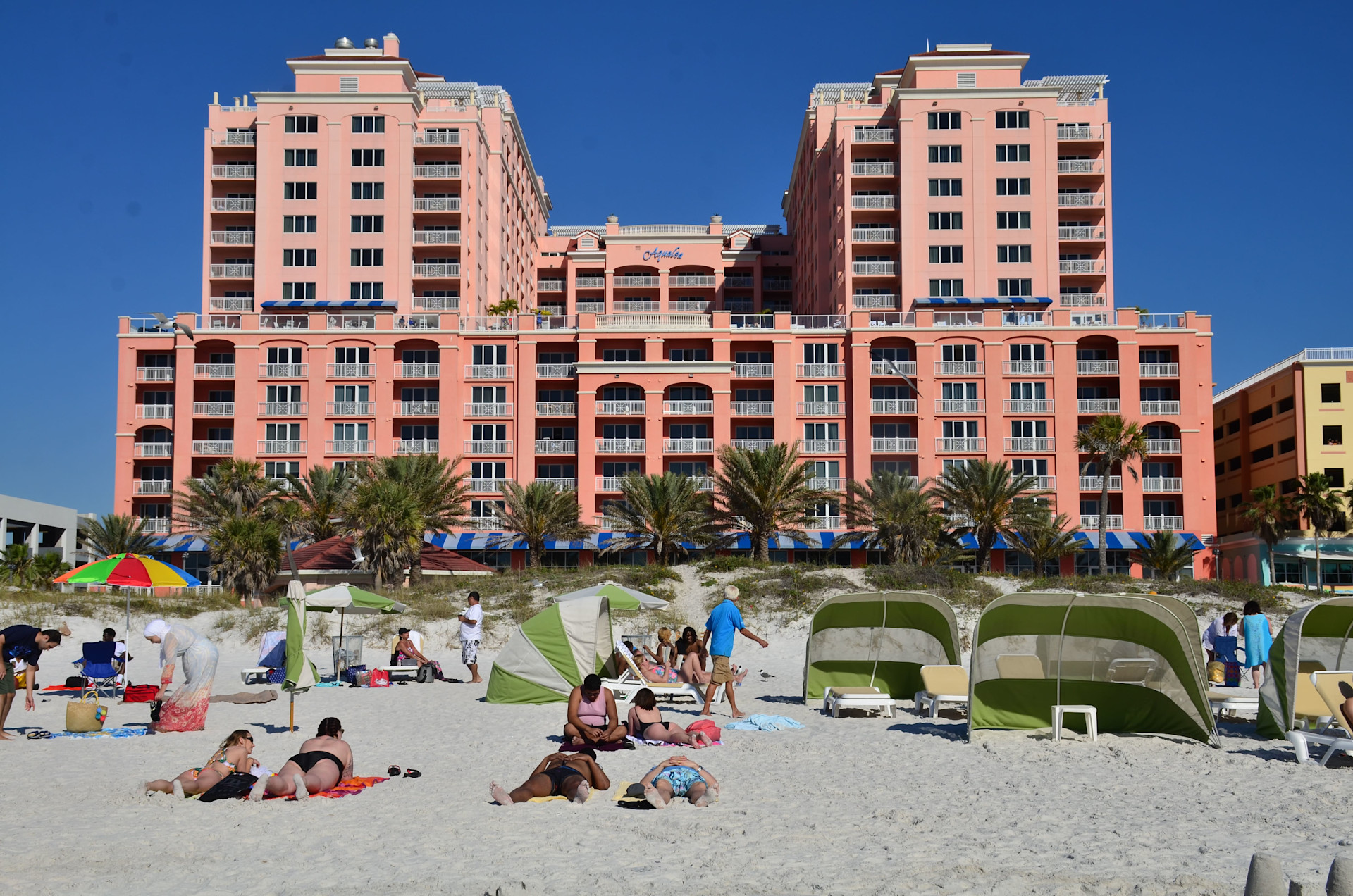 Tampa's Clearwater Beach is known for its calm waters, which draws visitors for jet-skiing, parasailing, and paddleboarding.(Credit: Flickr/Anthony G. Reyes)