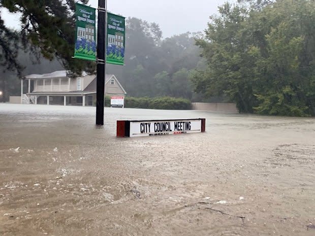 Flooding in Roman Forest, Texas in September 2019 from Tropical Storm Imelda. (Credit: Jill Carlson)
